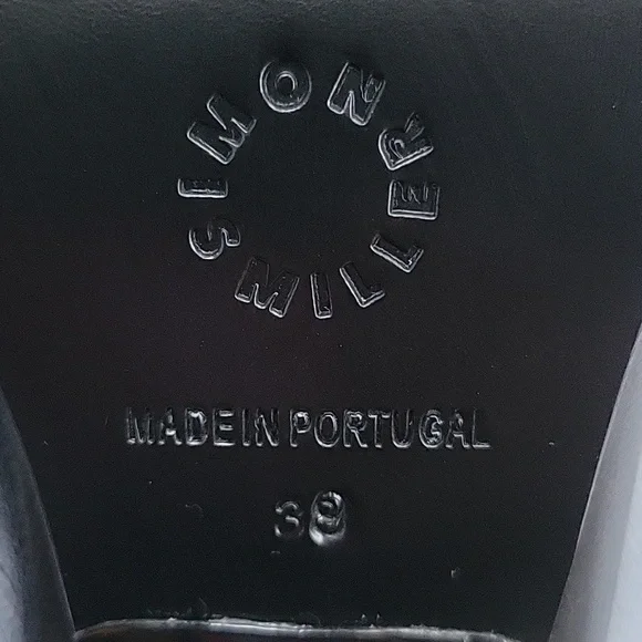 Simon Miller Black and Cream Pointed Penny Leather Mules - Picture 6 of 7